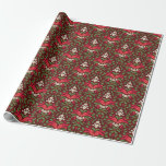 Papier Cadeau Christmas Holly & Berries, Tirée Red Bow<br><div class="desc">Insufflez votre cadeau de vacances avec la beauté intemporelle Noël Holly Berries, papier d'emballage Tied Red Bow qui dispose d'un magnifique éventail de verdure élégante et des accents de pourpre rouge vif. ・ Des feuilles verts verdoyants. ・ Baies rouges rubis, à pâte molle. ・ Arc rouge luxueux à bordure dorée....</div>