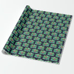 Papier Cadeau Christmas Holly Motif<br><div class="desc">Un motif de saint et de baies simple et magnifique sur un arrière - plan noir. Le houx et les baies sont dans différentes nuances de vert et de rouge,  donnant une impression vintage classique au design.</div>