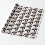 Papier Cadeau Christmas Honey Badger et Cobra<br><div class="desc">Il est temps pour un Noël de badass avec ce Drôle méchant badger miel xmas et papier d'emballage humour serpent de cobra. Les ennemis peuvent devenir amis à Noël. Drôle badger de Noël Père Noël Xmas Fun. Assurez-vous de ne pas être dans la catégorie coquine ou le badass Père Noël...</div>