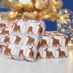 Papier Cadeau Christmas Irish Setter<br><div class="desc">Chien de canard irlandais en flocon de neige avec le casquette du Père Noël. La couleur arrière - plan rouge peut être changée.</div>
