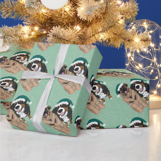 Papier Cadeau Christmas Leonberger et Bernese Mountain Dog (Vacances)