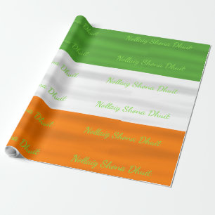 Papier Cadeau Christmas Nollaig Shona Dhuit Irish Flag Irlande