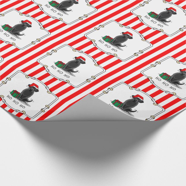 Papier Cadeau Christmas Père Noël Black Labrador Retriever Cute (Coin)