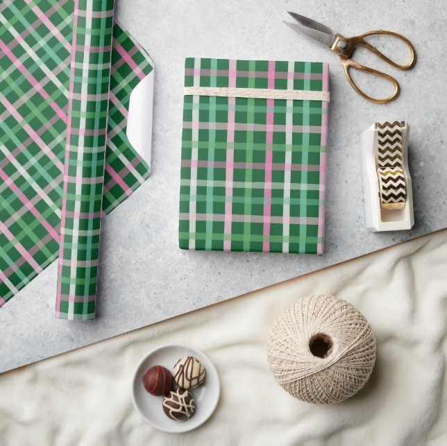 Papier Cadeau Christmas Plaid - Green (Artisanat)