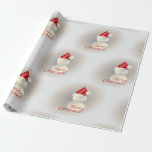 Papier Cadeau Christmas Snowman<br><div class="desc">Snowman en or blanc avec casquette Père Noël</div>