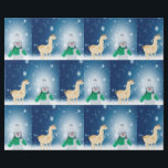 Papier Cadeau Christmas Snowman<br><div class="desc">A winterlandscape with snow, a cute snowman and a llama</div>