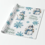 Papier Cadeau Christmas Snowman<br><div class="desc">Papier à enveloppement de neige de Noël</div>