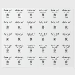 Papier Cadeau Christmas Spirit mariage nom du couple QR date de 
