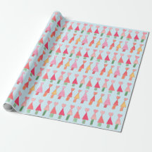 Christmas Tree Hearts Wrapping Paper