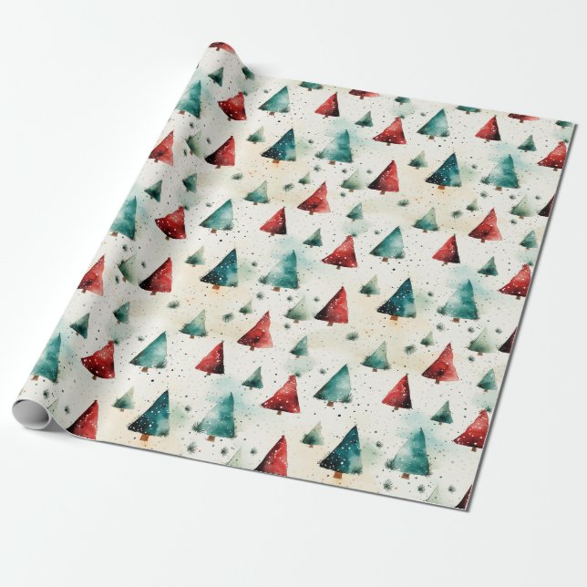 Papier Cadeau Christmas trees (Déroulé)