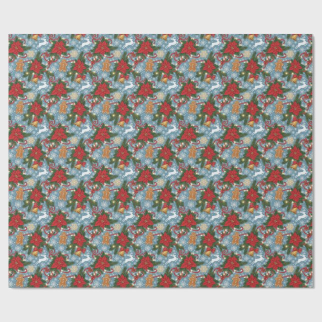 Papier Cadeau Christmas Wrapping Paper Festive Holiday Elegance  (Plat)