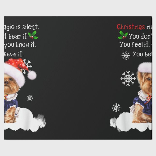 Papier Cadeau Christmas Yorkshire Terrier Funny Yorkie Puppy (Couture)