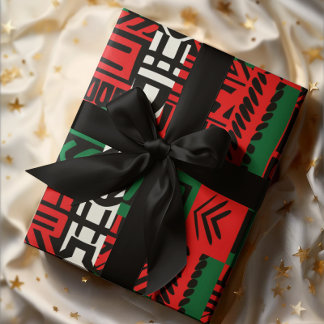 Papier Cadeau Christmas Zebra Kente African Print Art Envelopper
