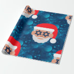 Papier Cadeau christmukkah père Noël emoji<br><div class="desc">"christmukkah père Noël emoji",  noël mukkah,  hanoukka,  chanoukkah, "noël juif", "hanoukka emoji",  hannukah,  channukah,  "noël laid", "étoile de david"</div>