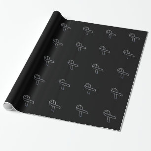 Papier Cadeau Chrome Noir sur le ruban noir