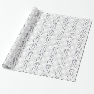 Papier Cadeau Chrome Style Ruban Blanc Houndstooth de Sensibilis