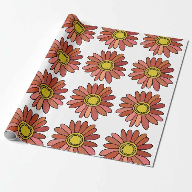 Papier Cadeau Chrysanthème Fleur Florale Chrysanthème (Déroulé)