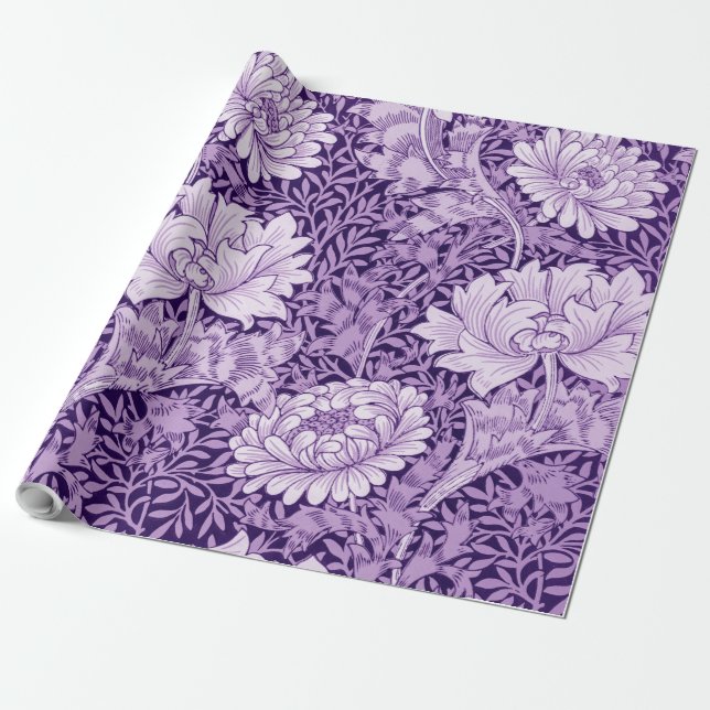 Papier Cadeau Chrysanthemum Purple, William Morris (Déroulé)