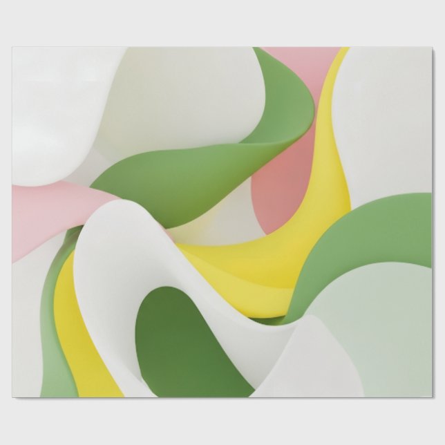 Papier Cadeau Chuchotements dans un flux pastel (Plat)