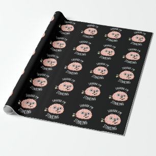 Papier Cadeau Chut je suis drôle à péter de rire Pun cérébral