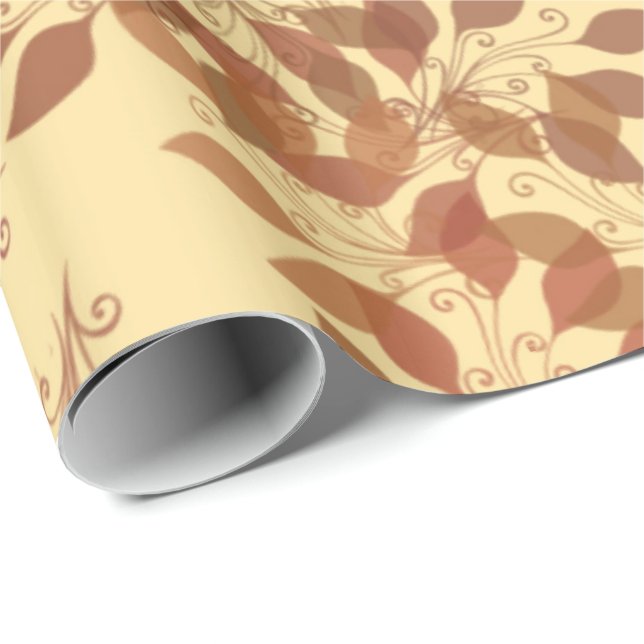 Papier Cadeau Chute des Feuilles (Coin rond)