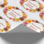 Papier Cadeau Chute Floral Wreath douche nuptiale<br><div class="desc">Chute Floral Wreath Bridal douche Papier d'enveloppement</div>