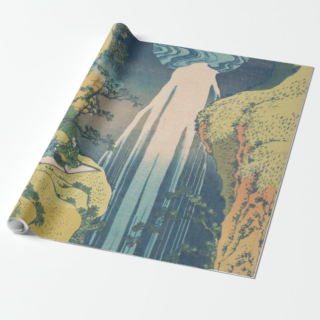 Papier Cadeau Chutes d'Amida d'Hokusai Japon Cascade  (Déroulé)