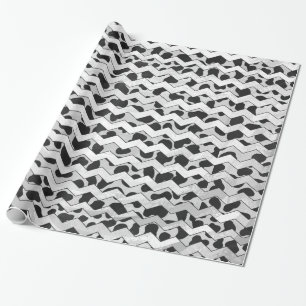 Papier Cadeau Chvron noir et blanc dalmate