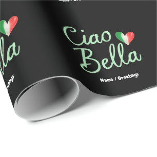 Papier Cadeau Ciao Bella Drapeau Italien Fun & Design Magique