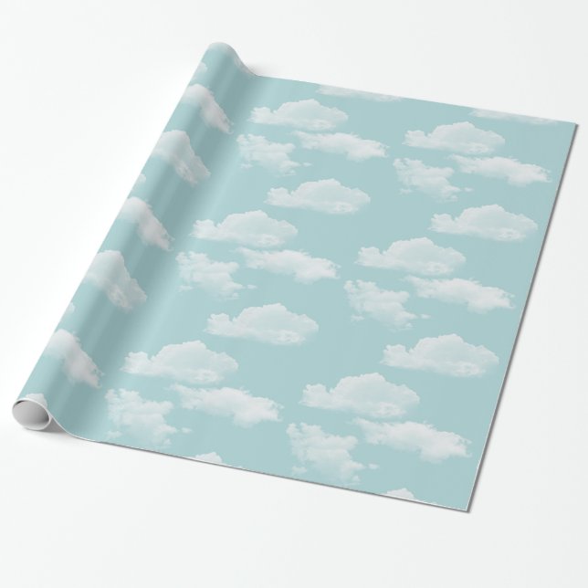 Papier Cadeau Ciel bleu avec des nuages (Déroulé)