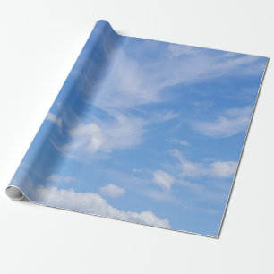 Papier Cadeau Ciel Bleu Avec Nuages Agités