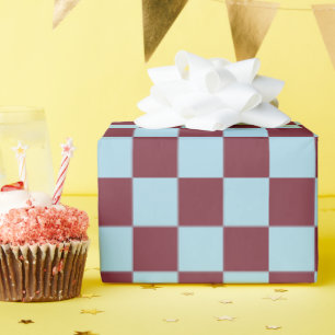 Papier Cadeau Ciel bleu cerise vérifie le cadeau créatif moderne