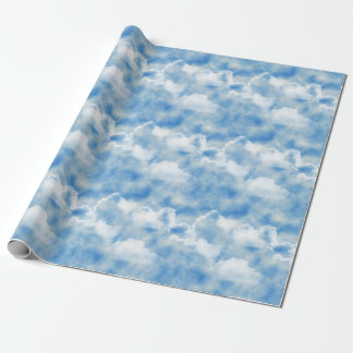 Papier Cadeau Ciel bleu lumineux avec les nuages blancs
