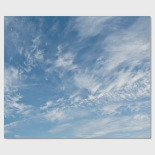 Papier Cadeau Ciel bleu nuages blancs éparpillés