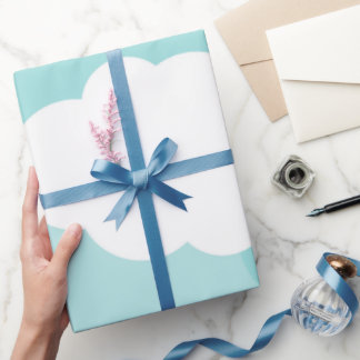 Papier Cadeau ciel bleu, nuages blancs, ombres