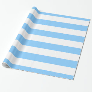 Papier Cadeau Ciel Bleu, Rayures Blanches XL