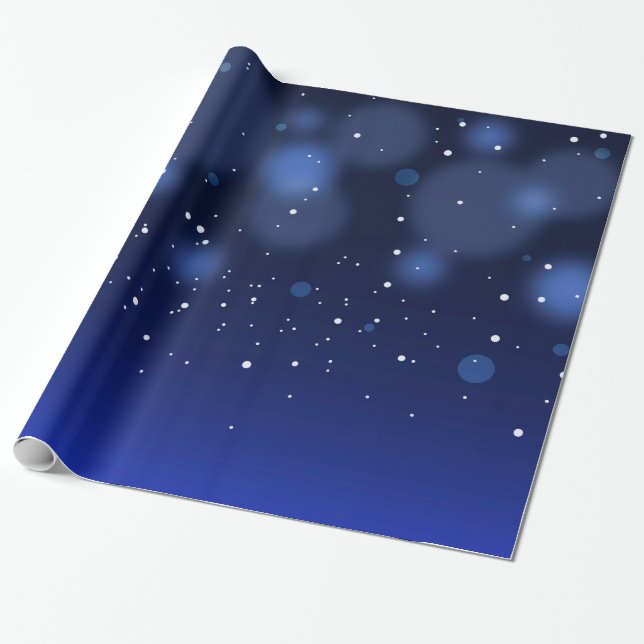 Papier Cadeau Ciel étoilé d'abrégé sur bleu de Bokeh (Déroulé)