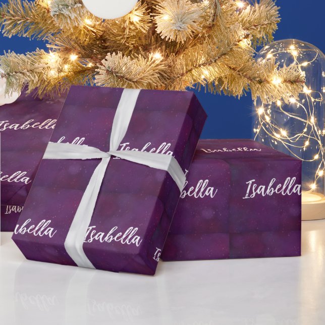 Papier Cadeau Ciel étoilé violet (Vacances)