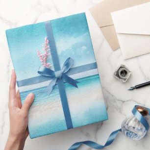 Papier Cadeau Cieux bleus aqua de plage de sable océan