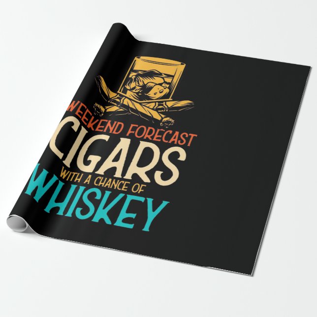 Papier Cadeau Cigares Week-End Avec Chance Whiskey (Déroulé)