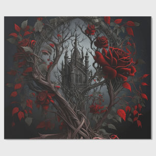 Papier Cadeau Cimetière gothique Jardin Rose