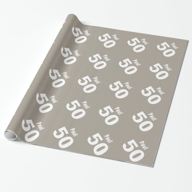 Papier Cadeau cinquantième Couleur nommée faite sur commande V20 (Déroulé)