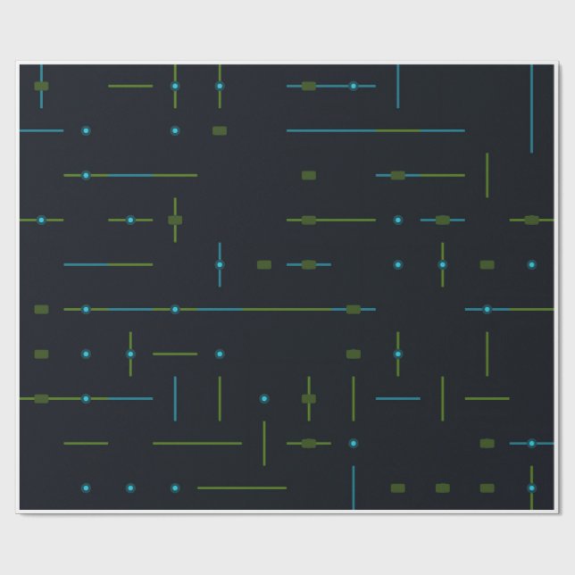 Papier Cadeau Circuit imprimé technologique sans couture (Plat)
