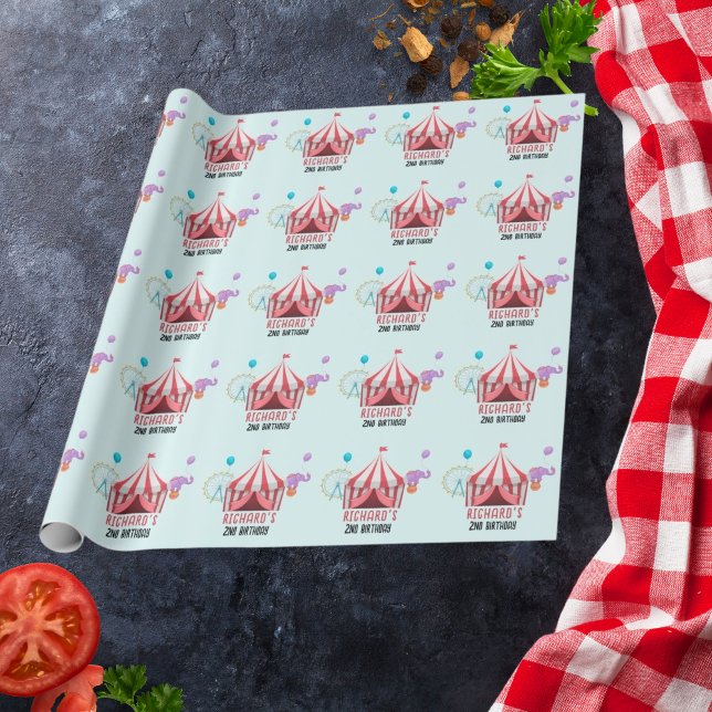 Papier Cadeau Cirque Carnaval Thème Fête d'anniversaire pour enf (Créateur téléchargé)