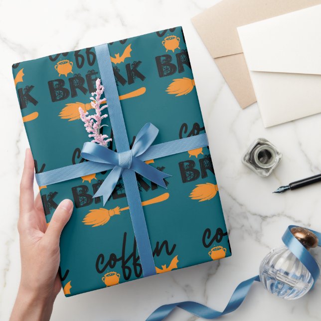 Papier Cadeau Citation branchée de sorcière Halloween "Coffin Br (Cadeaux)