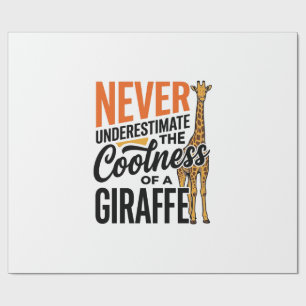Papier Cadeau Citation de girafe drôle design vintage vecteur T-