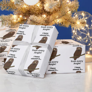 Papier Cadeau Citation de hibou : Je l'ai vu sous tous les angle