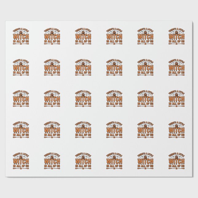 Papier Cadeau Citation de sorcière d'Halloween Design vectoriel  (Plat)