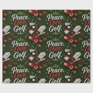 Papier Cadeau Citation drôle de Noël de golf sur gazon vert