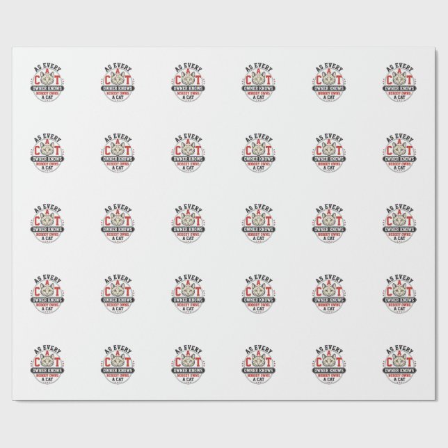 Papier Cadeau Citation drôle de propriétaire de chat Design de g (Plat)